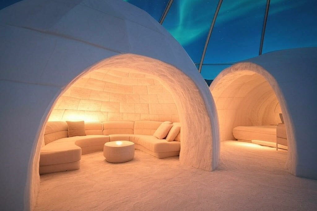 Une nuit dans un igloo de luxe sous les aurores boréales.